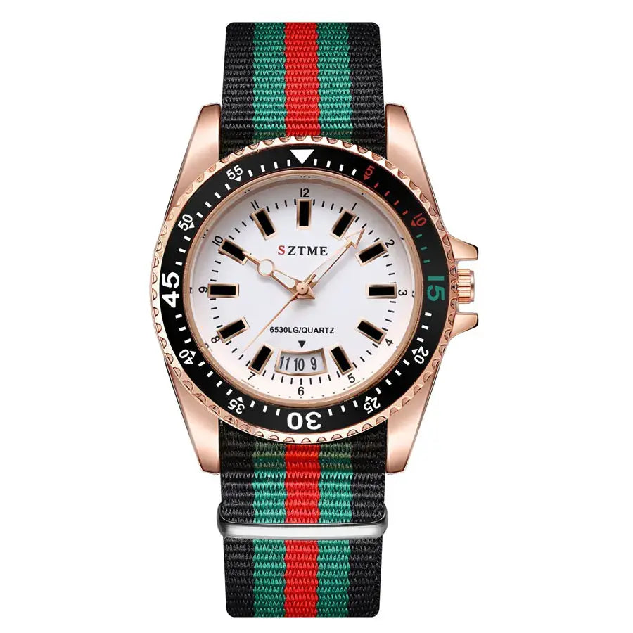 New fashionable men's nylon strap calendar watch, luxurious and simple business men's and women's night light quartz watch by Adornity