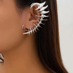 2026 Punk Gothic Silver Color Skeleton Spike Ear Clip for Women Men Hip Hop Metal Thorn Without Piercing Ear Cuff Jewelry Gift by Adornity