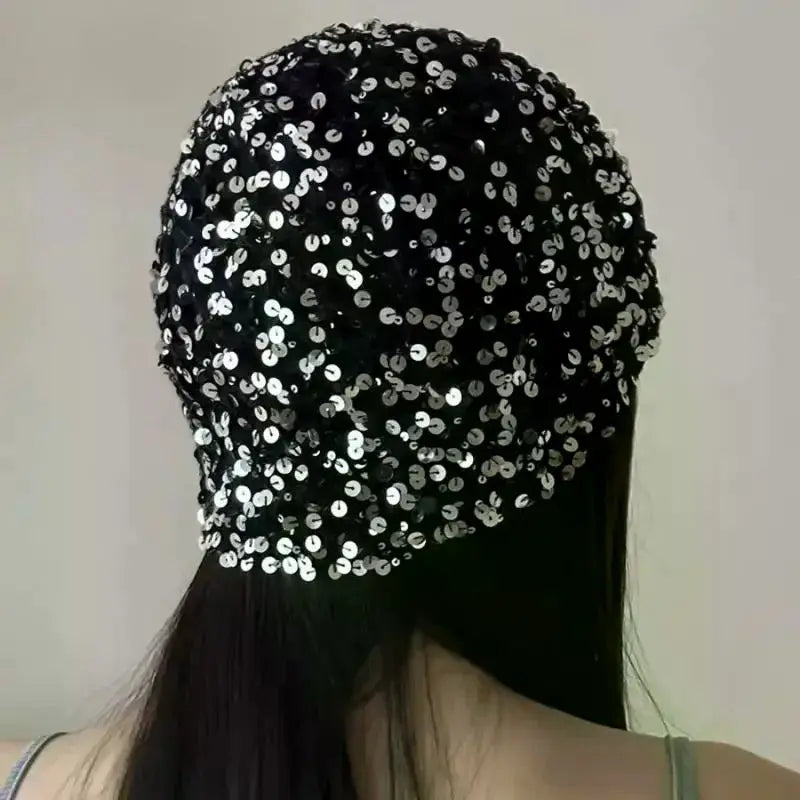 New Ins Style Sequined Hollow Pullover Hats Women Summer And Autumn Travel Photo Atmosphere Versatile Casual Y2K Beanies by Hegichi