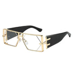 Steampunk Rectangle Sunglasses Women Men 2026 Luxury Hollow Metal Frame Sun Glasses Vintage Punk Hexagon Eyewear UV400 Shades by Hegichi