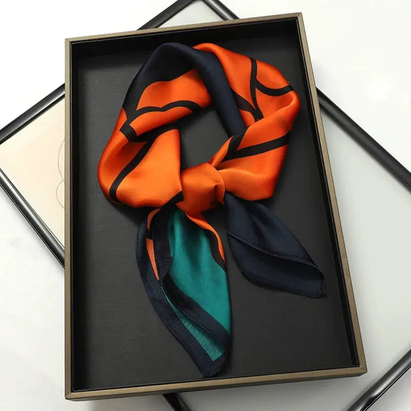 Silk Plaid Scarf – Timeless 70x70 Wrap by Adornity