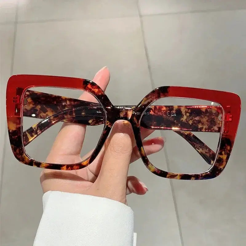 KAMMPT Fashion Square Glasses Women Stylish Oversize MultiColor Glasses Frames Trendy Brand Design Eyeglasses for Decoration by Hegichi