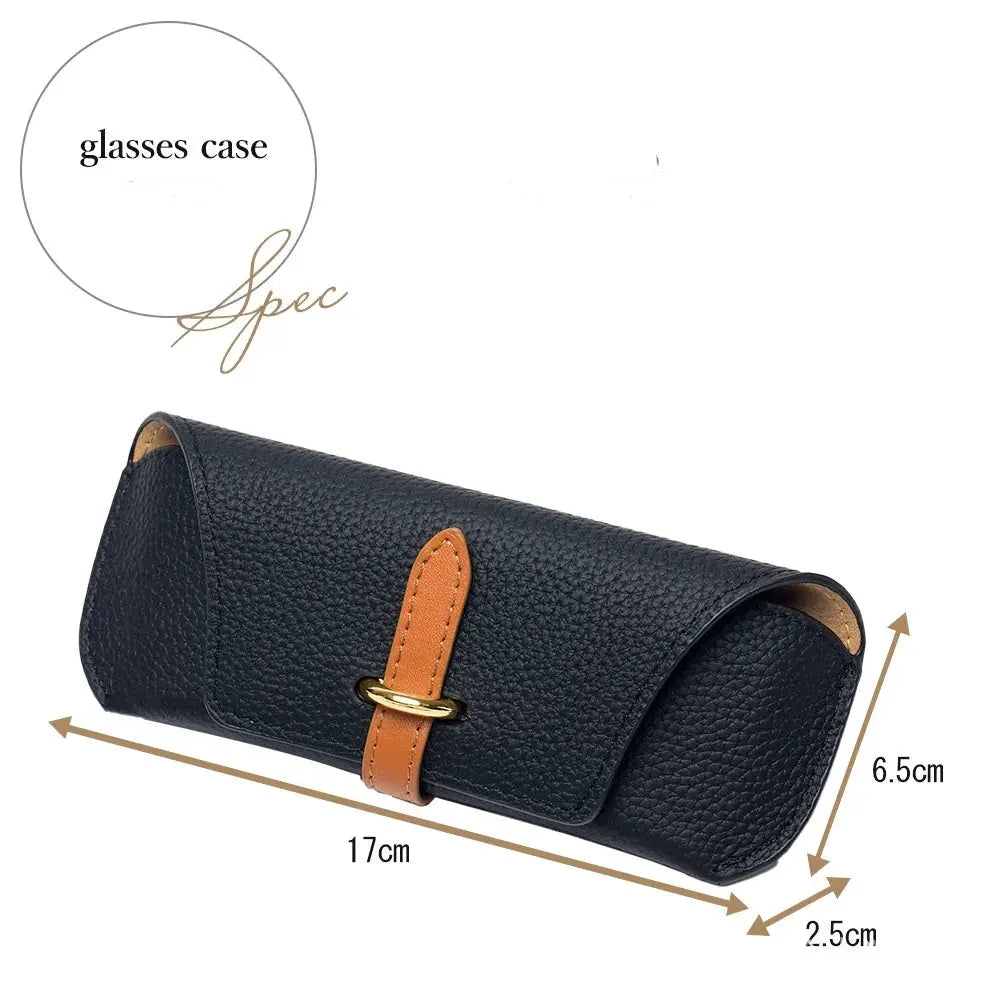 KLASSNUM Luxury Leather Reading Glasses Bags Woman MEn Portable Protective Travel Sunglasses Case Fashion Eyewear Protector by Hegichi