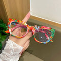 Retro Floral Cat-Eye Reading Glasses for Women, Fashionable Printed Large-Frame Anti-Blue Light Reading Glasses, Personalized Colorful Pattern High-Definition Reading Glasses by Hegichi