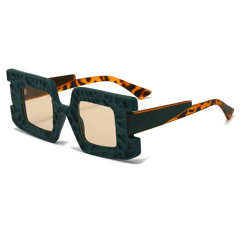 New Square Women Steampunk Sunglasses Concave Convex Frame Luxury Y2K Shades UV400 Fashion Brand Designer Men Sun Glasses by Hegichi