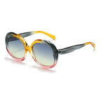Retro Oval Sunglasses - Metal Frame Women Fashion Shades With UV400 Protection by Adornity