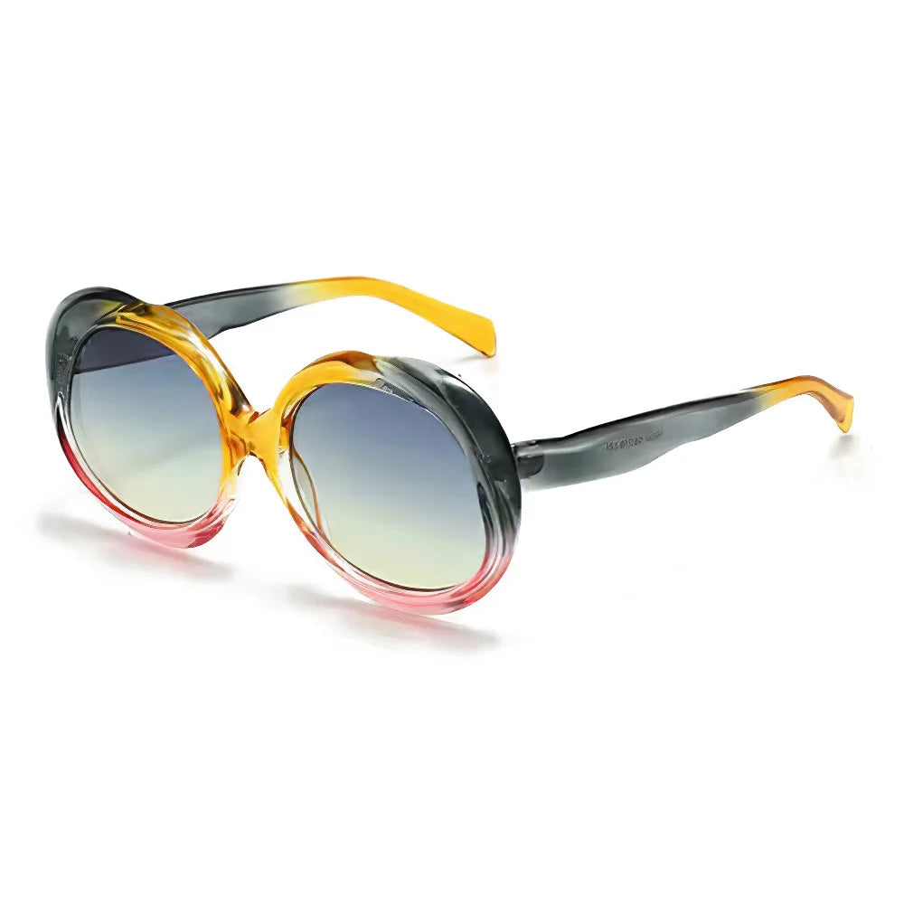 Retro Oval Sunglasses - Metal Frame Women Fashion Shades With UV400 Protection by Adornity