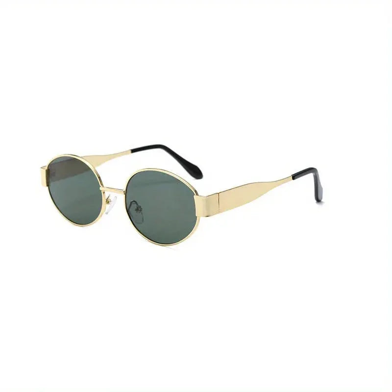 Oval Sunglasses for Women Men Trendy Metal Frame Sun Glasses Classic Shades by Adornity