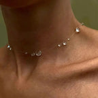 Simple Transparent Water Drop Clavicle Chain Thin Rope Beaded Tassel Earrings Necklace Bracelet Women Niche Personalized Jewelry by Adornity