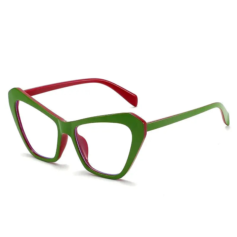 Oversized Cat Eye Glasses – Two-Tone Blue Light by Adornity