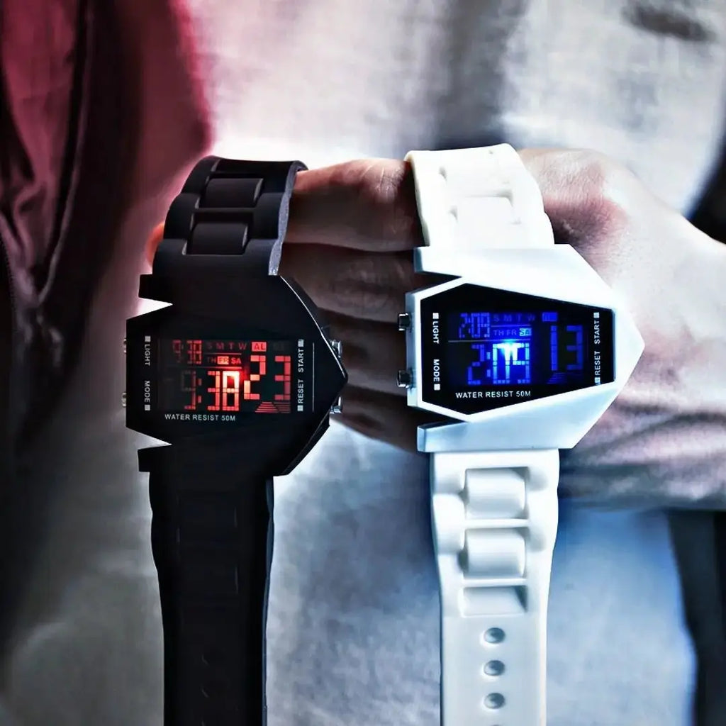 Multi-function aircraft watch junior high school students junior high school boys and girls sports electronic watch by Adornity