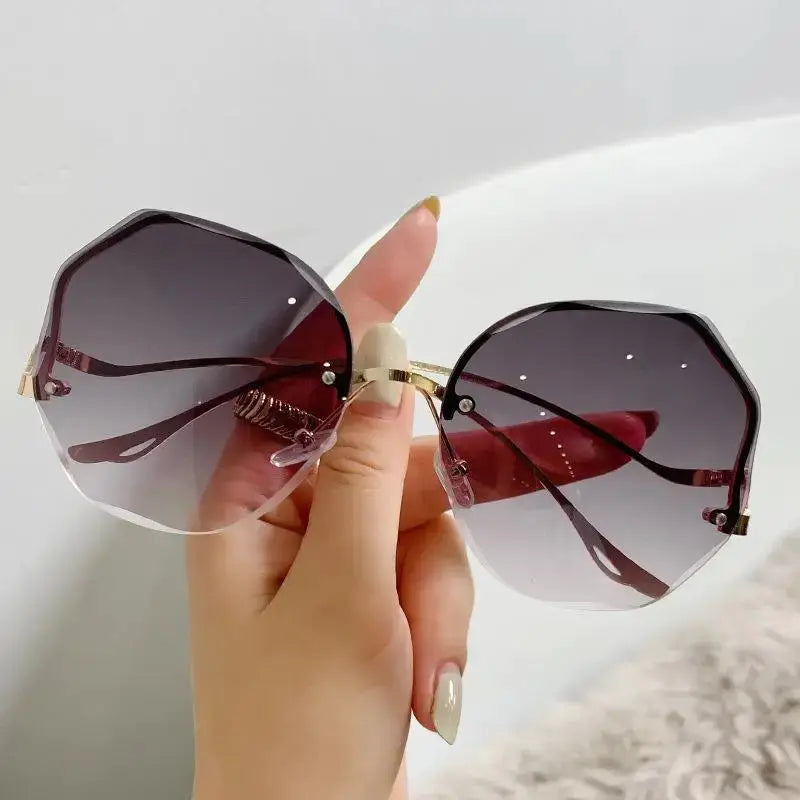 Cat Eye Sunglasses Rimless Polygon Collection Lightweight Metal Frames Exclusive Run