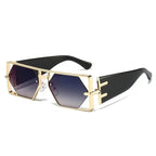 Steampunk Rectangle Sunglasses Women Men 2026 Luxury Hollow Metal Frame Sun Glasses Vintage Punk Hexagon Eyewear UV400 Shades by Hegichi
