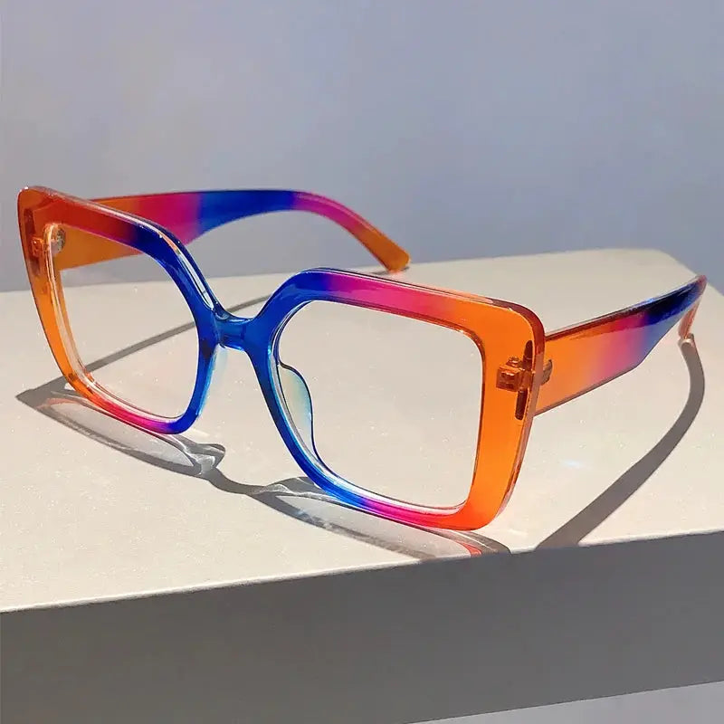 KAMMPT Fashion Square Glasses Women Stylish Oversize MultiColor Glasses Frames Trendy Brand Design Eyeglasses for Decoration by Hegichi