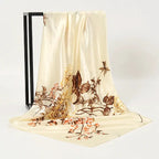 Elegant Silk Square Scarf – Satin 90x90 cm by Adornity