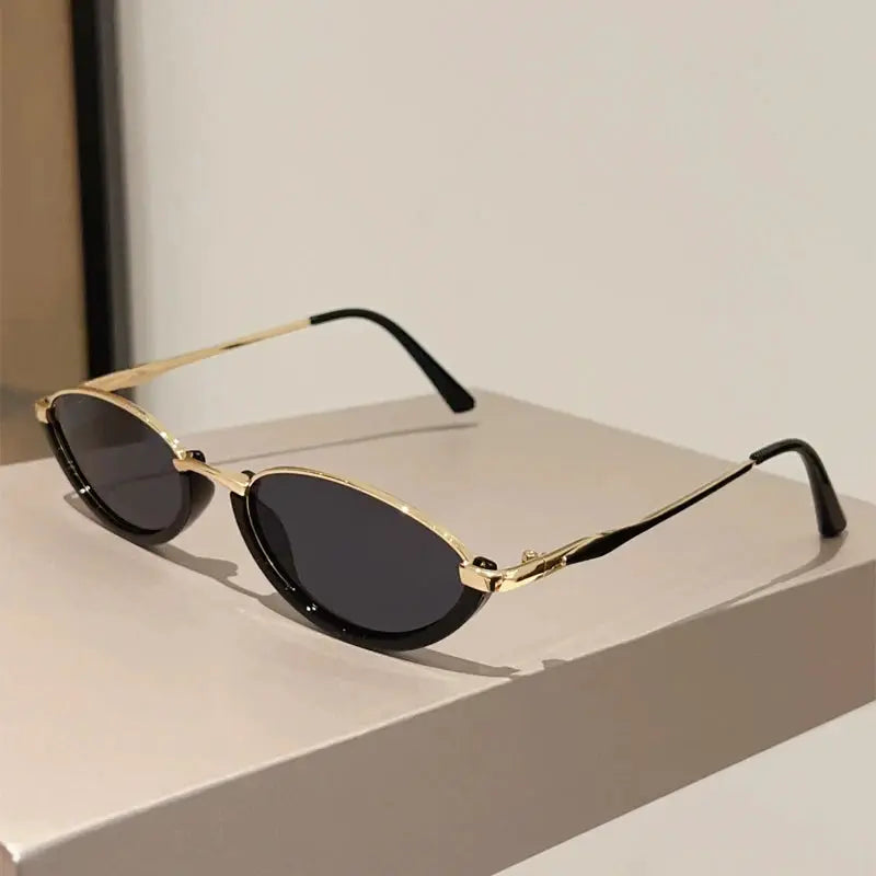 KAMMPT Oval Vintage Sunglasses Women Stylish Gradient Multi-color Casual Decor Shades 2025 New Trendy Brand Design Sun Glasses by Hegichi