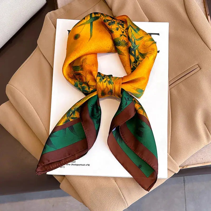 Silk Plaid Scarf – Timeless 70x70 Wrap by Adornity
