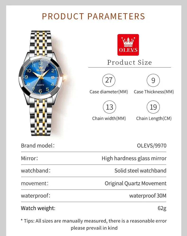 Stainless Steel Watch – Digital Dial Calendar by Adornity