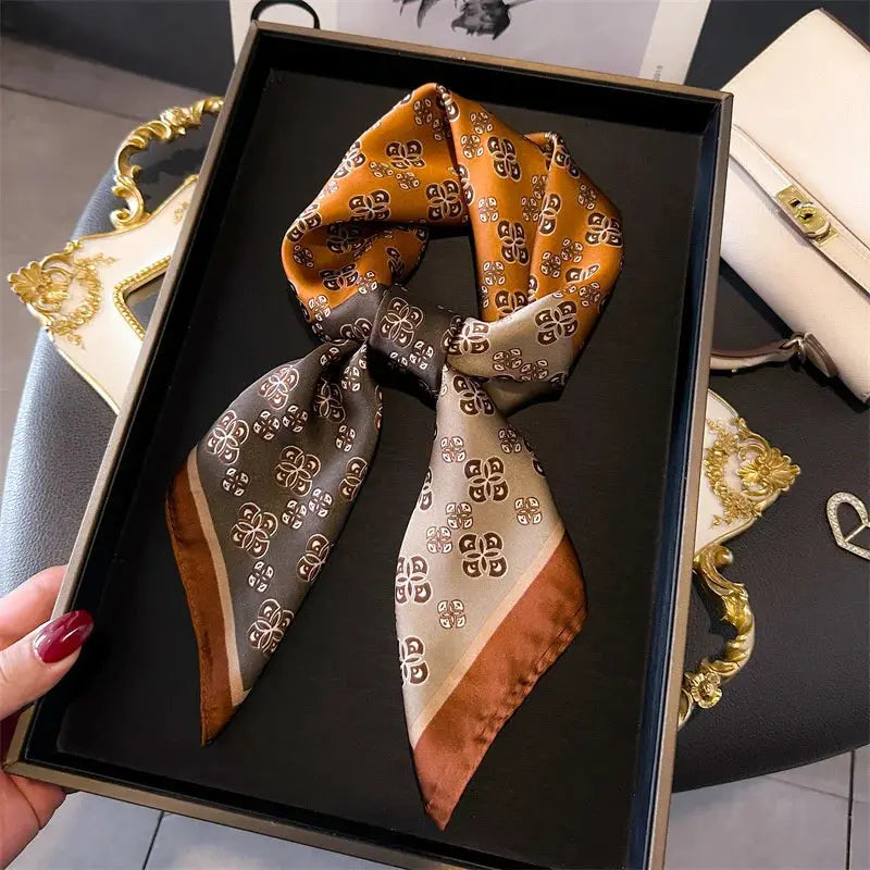 Silk Plaid Scarf – Timeless 70x70 Wrap by Adornity