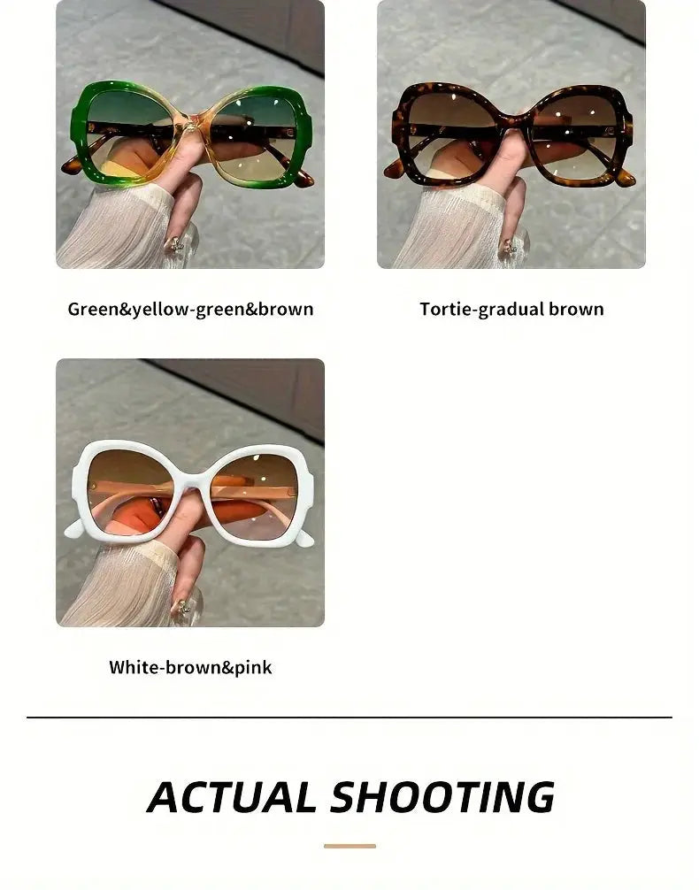 Y2K Oversized Sunglasses – Fashion Sunglasses with Green Jelly Frame & Anti-Reflective Lenses by Adornity