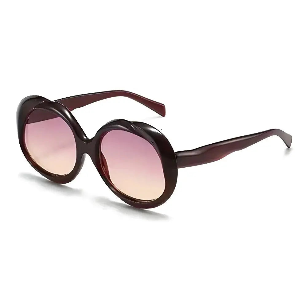 Retro Oval Sunglasses - Metal Frame Women Fashion Shades With UV400 Protection by Adornity