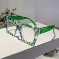 KAMMPT Fashion Colorful Stripe Oversize Glasses Stylish Brand Design Eyewear Personalized Square Decor Chic Frame for Women's by Adornity