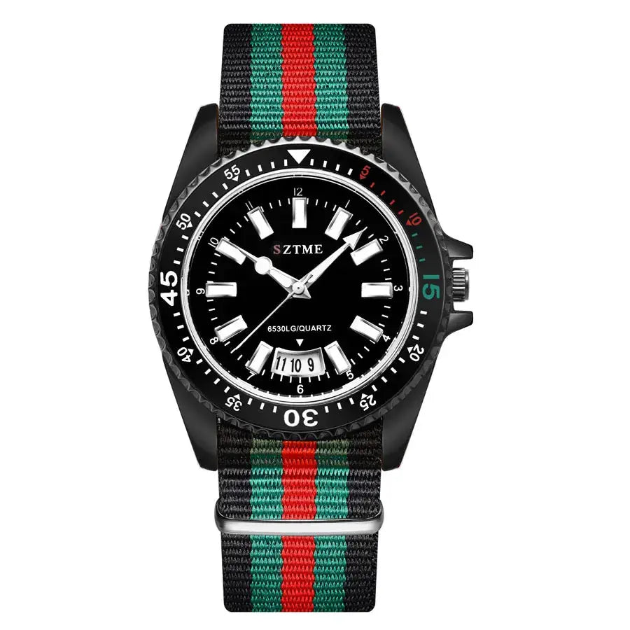 New fashionable men's nylon strap calendar watch, luxurious and simple business men's and women's night light quartz watch by Adornity