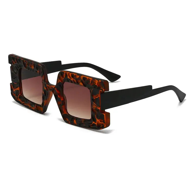 New Square Women Steampunk Sunglasses Concave Convex Frame Luxury Y2K Shades UV400 Fashion Brand Designer Men Sun Glasses by Hegichi