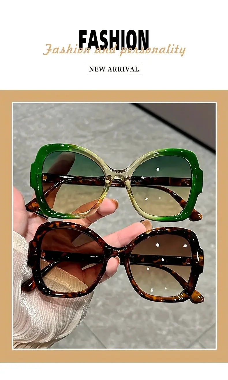 Y2K Oversized Sunglasses – Fashion Sunglasses with Green Jelly Frame & Anti-Reflective Lenses by Adornity
