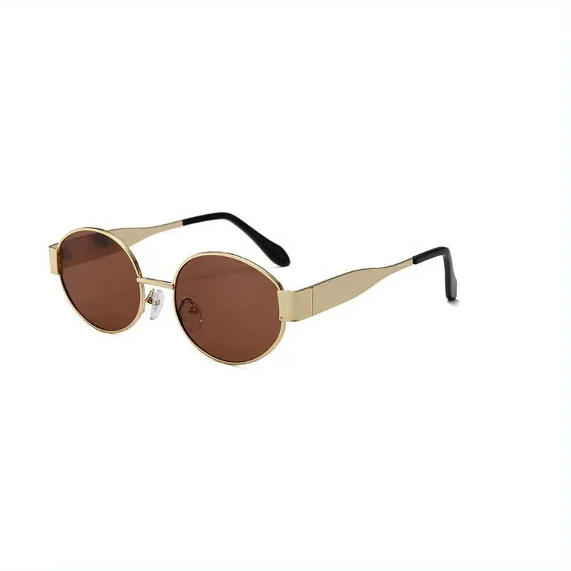 Oval Sunglasses for Women Men Trendy Metal Frame Sun Glasses Classic Shades by Adornity