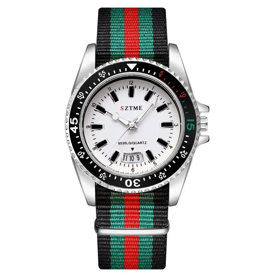 New fashionable men's nylon strap calendar watch, luxurious and simple business men's and women's night light quartz watch by Adornity