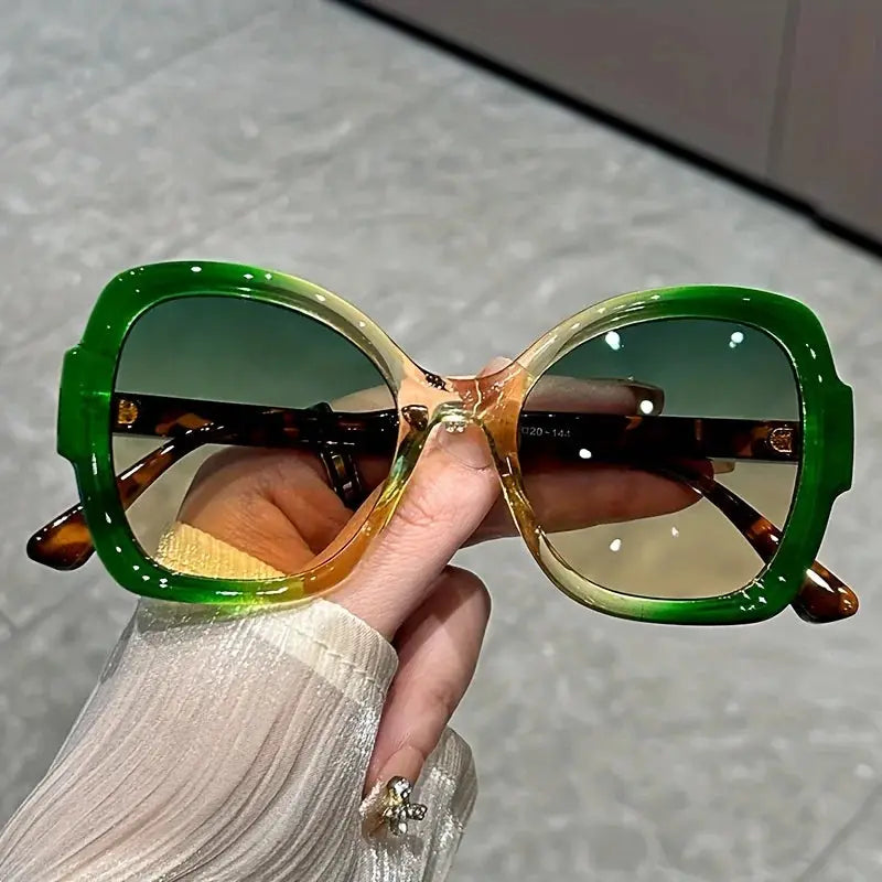 Y2K Oversized Sunglasses – Fashion Sunglasses with Green Jelly Frame & Anti-Reflective Lenses by Adornity