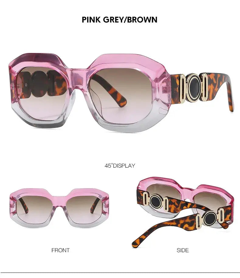 Oversized Rectangle Sunglasses – Vintage Frame by Adornity