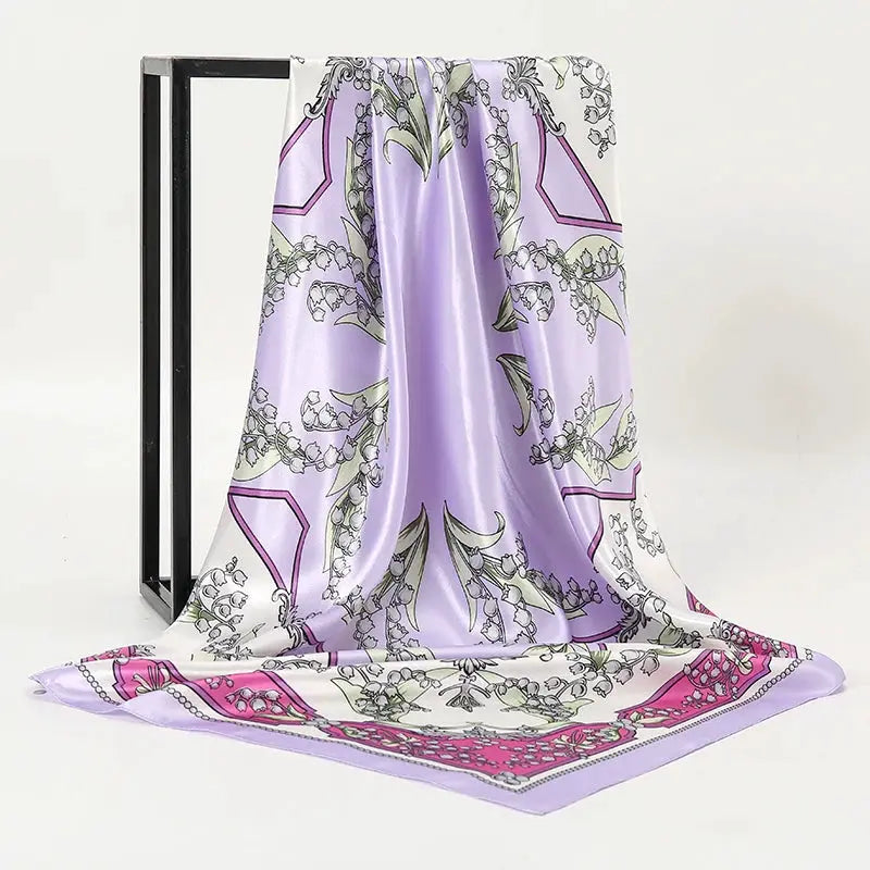 Elegant Silk Square Scarf – Satin 90x90 cm by Adornity