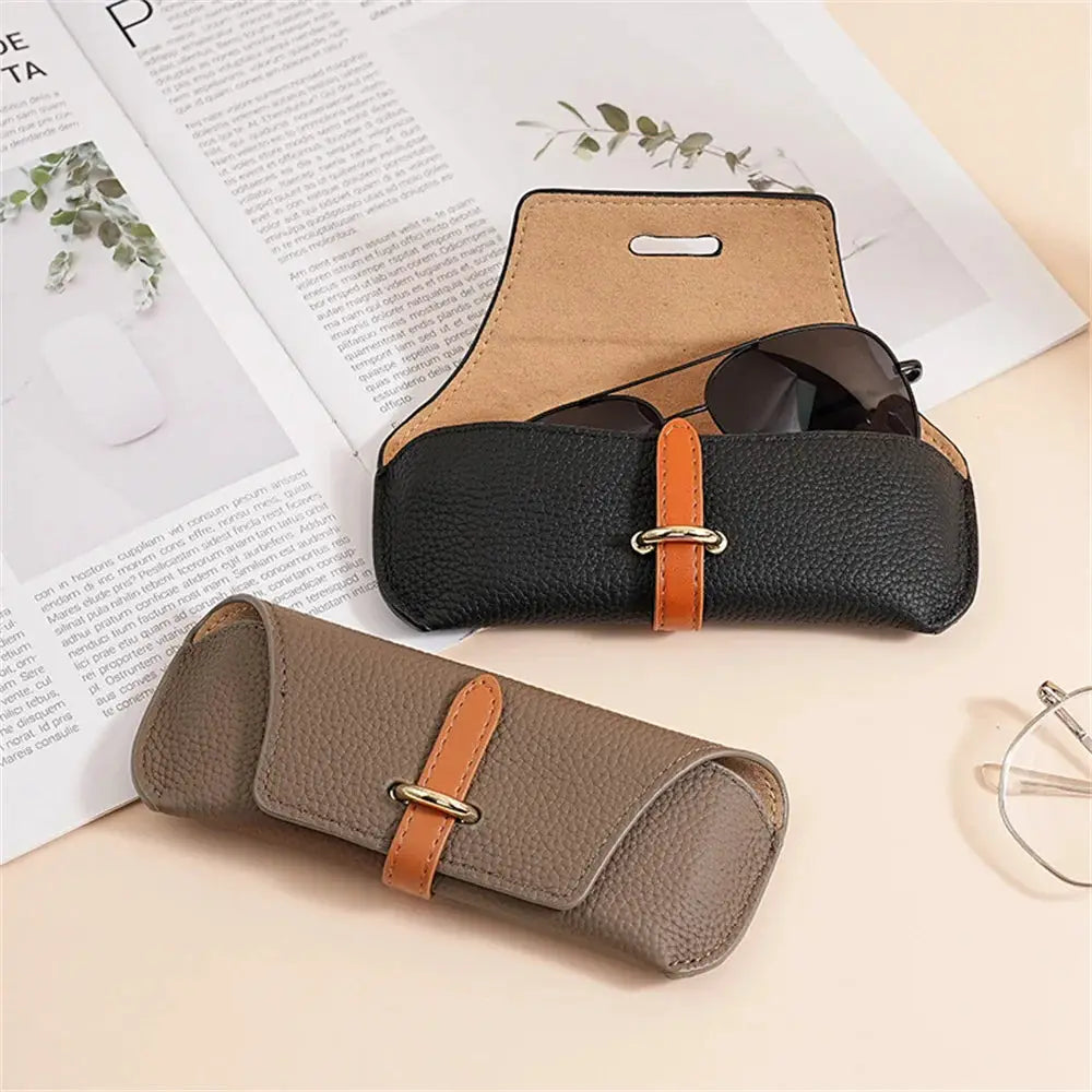 KLASSNUM Luxury Leather Reading Glasses Bags Woman MEn Portable Protective Travel Sunglasses Case Fashion Eyewear Protector by Hegichi