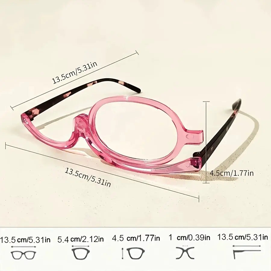 Magnifying Makeup Reading Glasses Rotating Lens Cosmetic Make Up Presbyopic Eye Glasses Readers +1.0 To +4.0 by Adornity