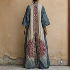 Bohemian Ethnic Pattern Women's Jumpsuit Batwing Sleeve Wide Leg Loose Long Pantsuit 2026 Vintage V Neck Pockets Vacation Romper by Adornity