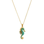 Seahorse Pendant Necklace | 18K Gold Plated Stainless Steel with Zircon Inlay, Jewelry for Women by Adornity