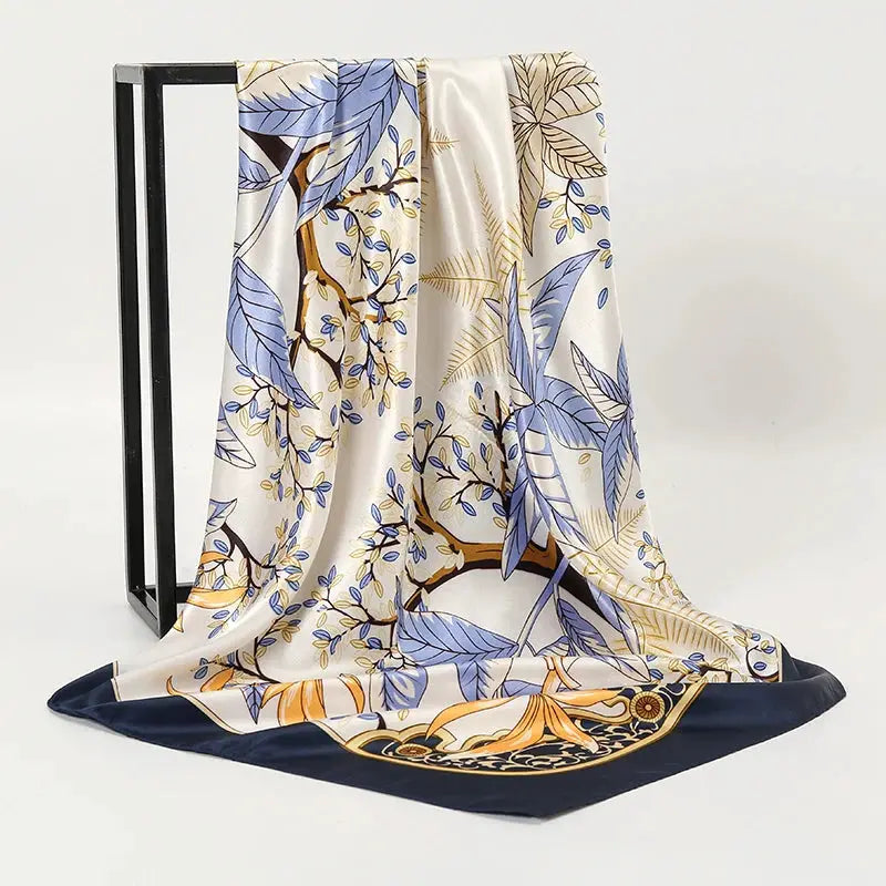 Elegant Silk Square Scarf – Satin 90x90 cm by Adornity