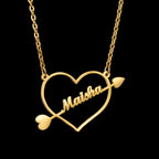 Atoztide Personalized Custom Rose Heart Name Necklaces for Women Stainless Steel Pendant Choker Link Chain Birthday Jewelry Gift by Hegichi