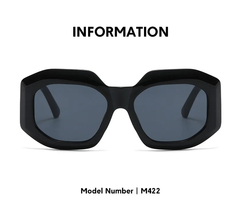 Oversized Rectangle Sunglasses – Vintage Frame by Adornity