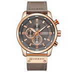 CURREN 8291 Mens Quartz Chronograph Watch Casual Leather Military Sport Fashion Gentleman Wristwatch by Adornity