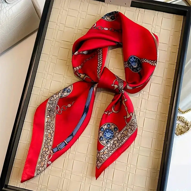 Silk Plaid Scarf – Timeless 70x70 Wrap by Adornity