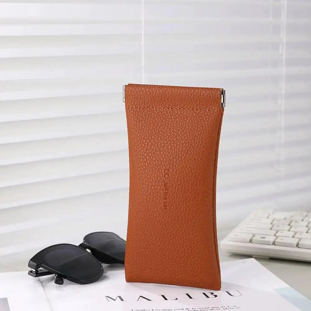 KLASSNUM Luxury Leather Reading Glasses Bags Woman MEn Portable Protective Travel Sunglasses Case Fashion Eyewear Protector by Hegichi