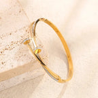 Elegant Nail Stainless Steel Stacked Bracelets for Women Luxurious Fashionable Jewelry for Parties Banquets by Hegichi