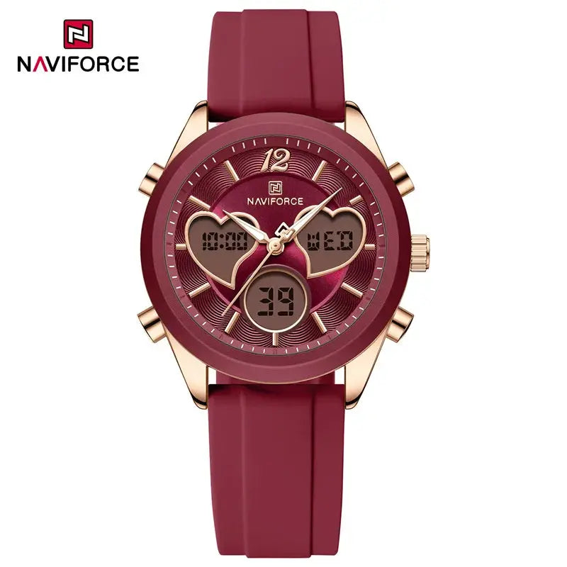 Heart Shape Watch – Dual Display Analog-Digital by Adornity
