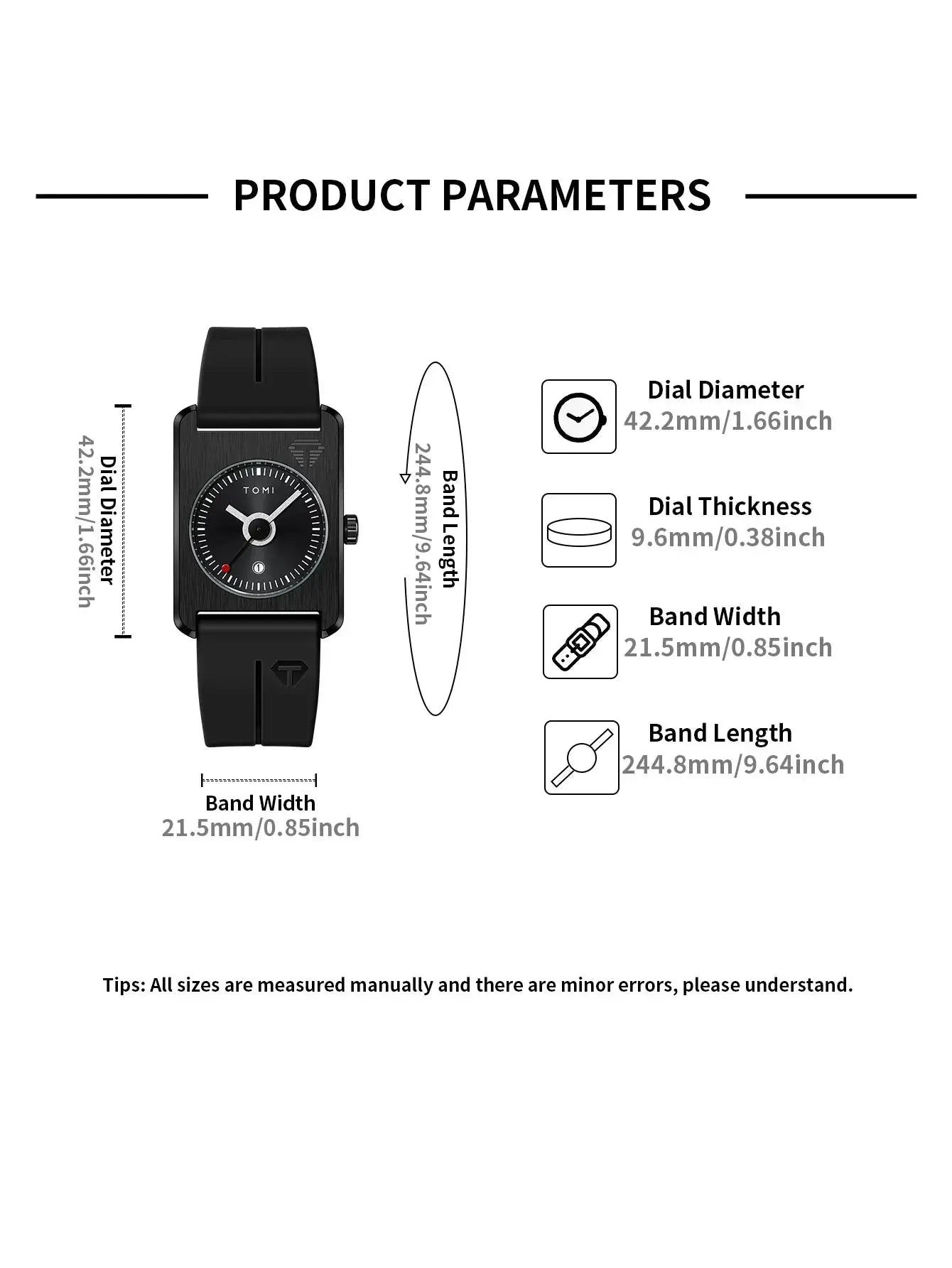 Men's fashion watches quartz watches square small dial wrist watches magnetic buckle watches simple leisure watches by Adornity