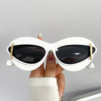 1 Set oval cat eye gradient for women Men fashion flat lens for women casual party party daily wear glasses by Hegichi