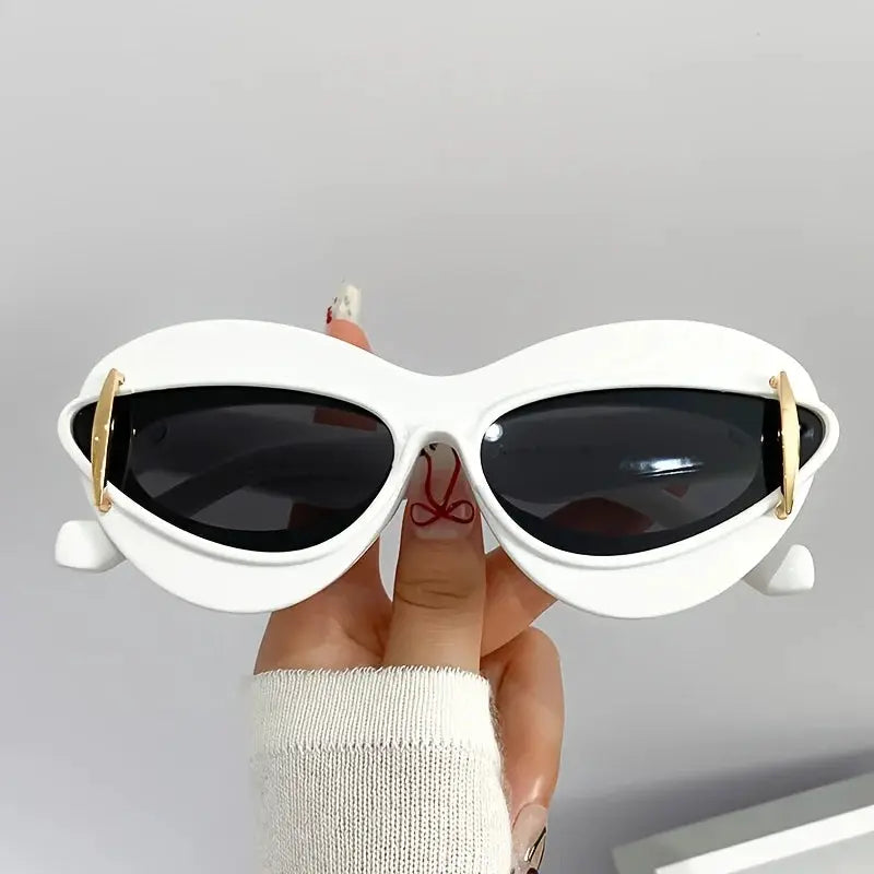 1 Set oval cat eye gradient for women Men fashion flat lens for women casual party party daily wear glasses by Hegichi