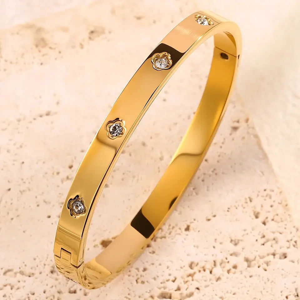 Elegant Nail Stainless Steel Stacked Bracelets for Women Luxurious Fashionable Jewelry for Parties Banquets by Hegichi